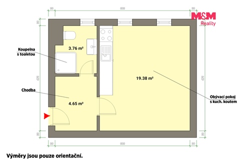 Pronájem bytu 1kk, 34 m² - 8