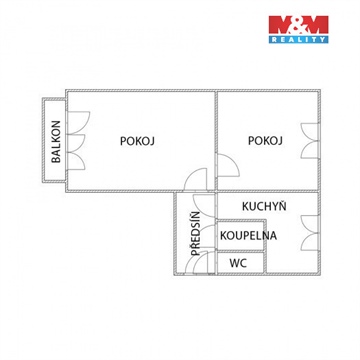 Pronájem bytu 2+1, 52 m² 2