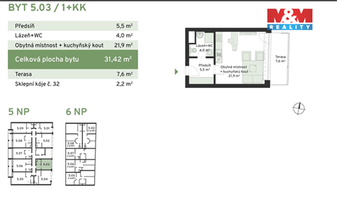 Prodej bytu 1kk, 32 m² - 12