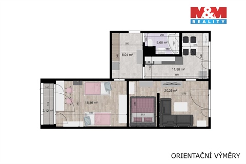 Pronájem bytu 3+1, 69 m² - 12
