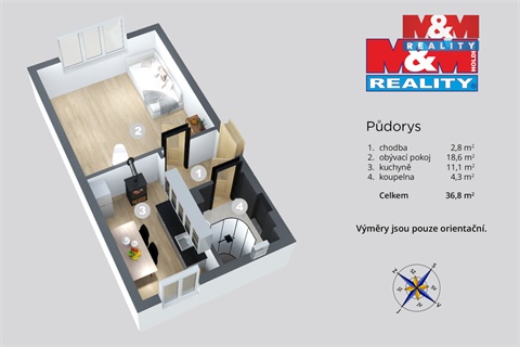 Prodej bytu 1+1, 38 m² - 8