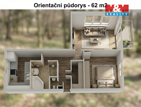 Pronájem bytu 2+1, 62 m² - 8