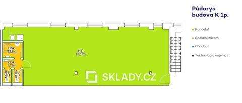 Pronájem kanceláře, 89 m² 2