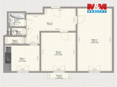 Prodej bytu 2+1, 63 m² - 0