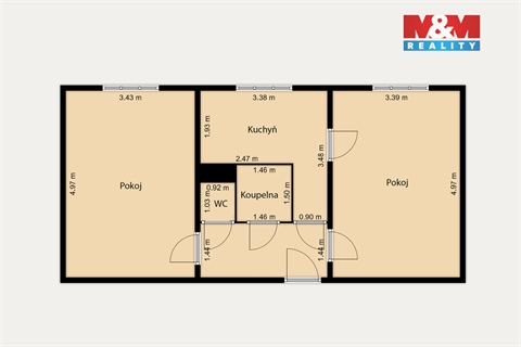 Pronájem bytu 2+1, 53 m² - 14