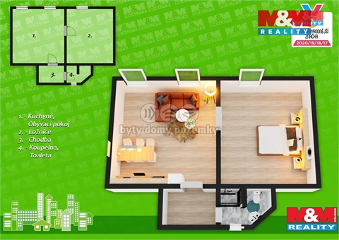 Pronájem bytu 2+1, 55 m² 2