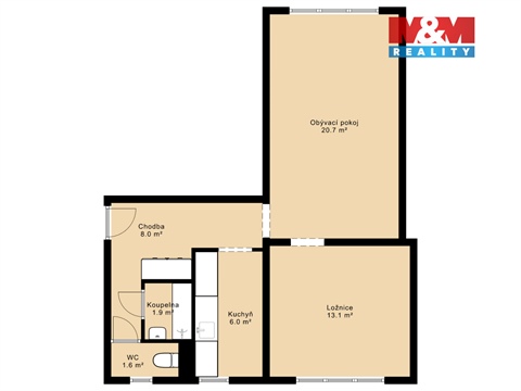 Prodej bytu 2+1, 51 m² 8