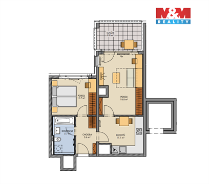Prodej bytu 2+1, 56 m² - 0