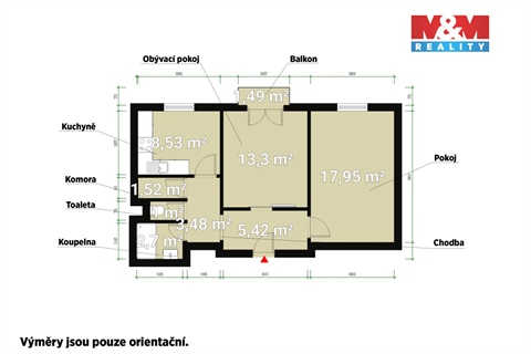 Prodej bytu 2+1, 56 m² 16