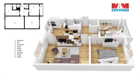 Prodej bytu 3+1, 72 m² - 0