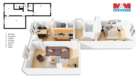 Prodej bytu 2+1, 62 m² - 0