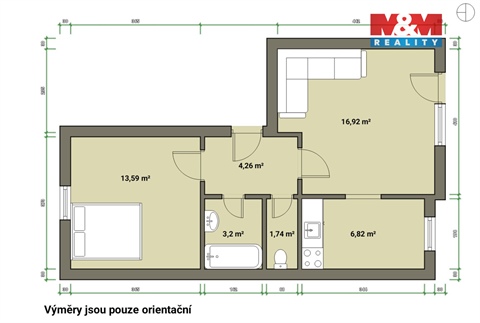 Pronájem bytu 2kk, 47 m² 6