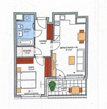 Prodej bytu 2kk, 50 m² 2