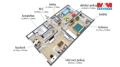 Prodej bytu 3+1, 78 m² - 20
