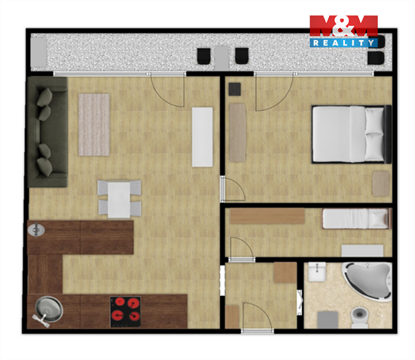 Pronájem bytu 2+1, 56 m² 20