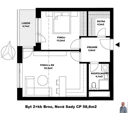 Pronájem bytu 2kk, 58 m² 20