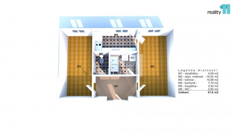 Pronájem bytu 2+1, 47 m² 4