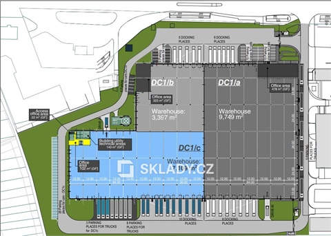 Pronájem skladu / haly, 3 397 m² - 2