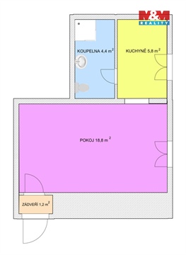 Pronájem bytu 1+1, 30 m² - 4