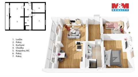 Prodej bytu 3+1, 55 m² - 0