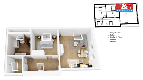 Prodej bytu 2kk, 68 m² - 0