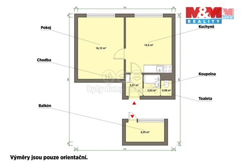 Pronájem bytu 1+1, 38 m² - 2