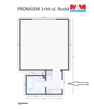Pronájem bytu 1kk, 35 m² - 10