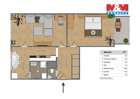 Prodej bytu 2+1, 61 m² 4