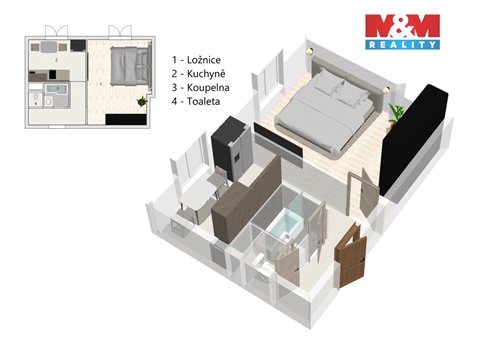 Prodej bytu 1+1, 35 m² - 0