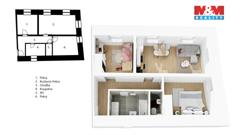 Prodej bytu 3kk, 65 m² 2
