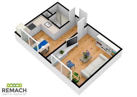 Pronájem bytu 1+1, 33 m² - 2