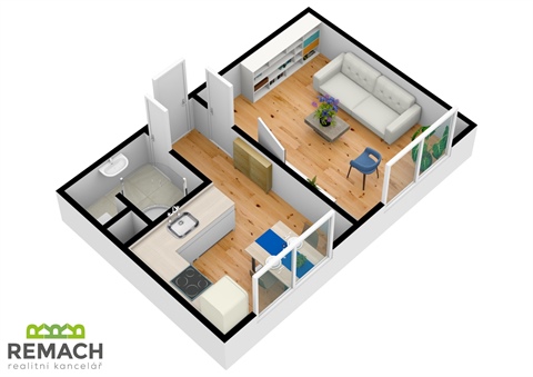 Pronájem bytu 1+1, 33 m² 2