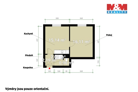 Pronájem bytu 1+1, 36 m² - 0