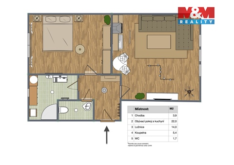 Pronájem bytu 2kk, 49 m² - 12