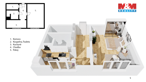 Prodej bytu 1+1, 31 m² - 0