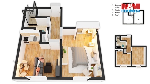 Prodej bytu 1+1, 31 m² - 4