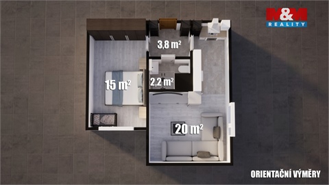 Pronájem bytu 2kk, 43 m² - 8