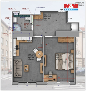 Pronájem bytu 2kk, 48 m² - 4