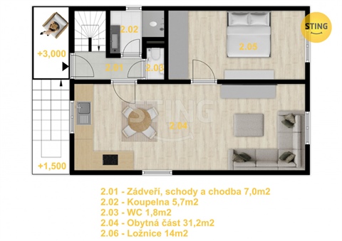 Prodej bytu 4kk, 104 m² 2