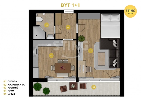 Prodej bytu 1+1, 35 m² - 6