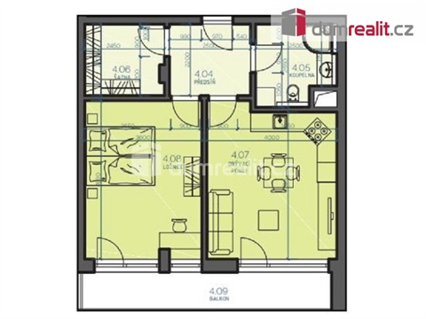 Pronájem bytu 2kk, 55 m² 2