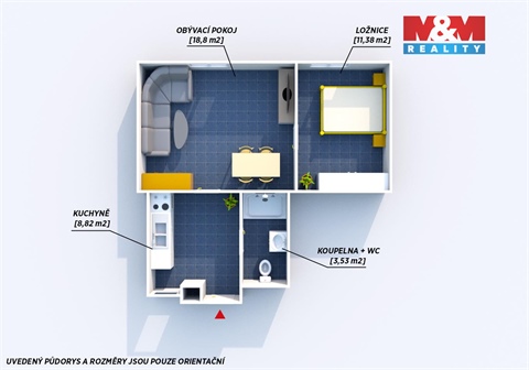 Pronájem bytu 2+1, 43 m² - 8
