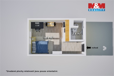 Prodej bytu 1kk, 19 m² - 6