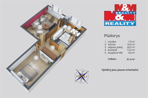 Prodej bytu 2+1, 62 m² - 6