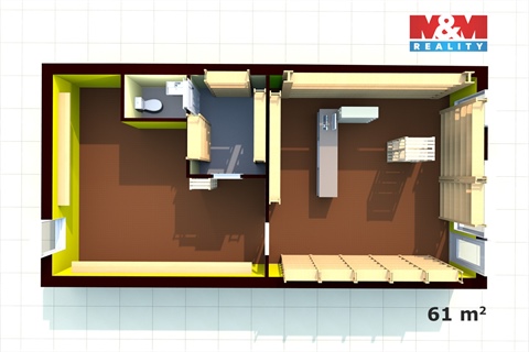 Prodej obchodních prostor, 61 m² - 0