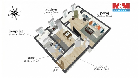 Prodej bytu 1+1, 36 m² 4