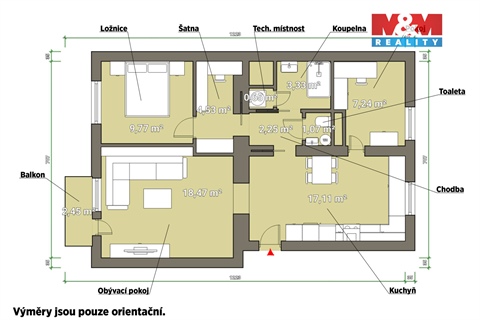 Pronájem bytu 3kk, 66 m² - 2