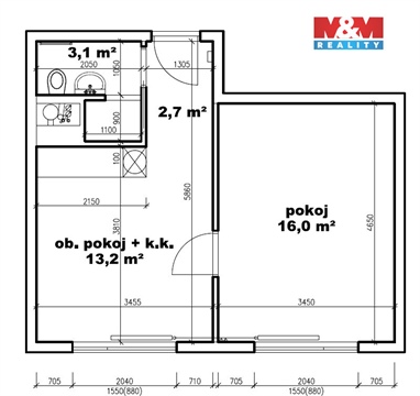 Pronájem bytu 2kk, 35 m² 8