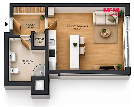 Prodej bytu 1kk, 33 m² - 10