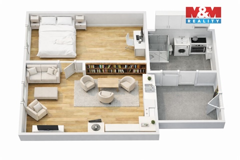 Pronájem bytu 2kk, 46 m² - 0